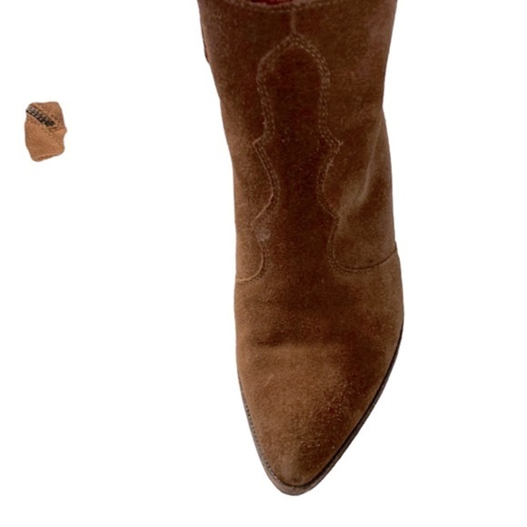 Dolce Vita chocolate brown suede Chelsea ankle boots Western pointed toe 8 - Picture 11 of 12